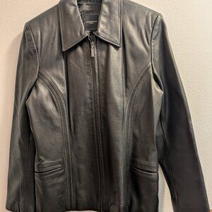 Colebrook Genuine Leather Black Jacket GUC
